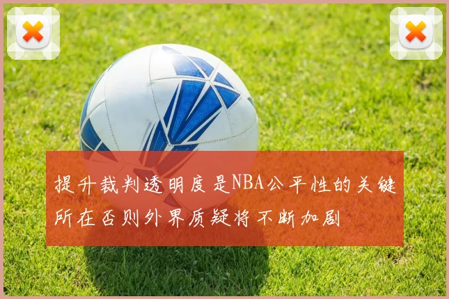 提升裁判透明度是NBA公平性的关键所在否则外界质疑将不断加剧