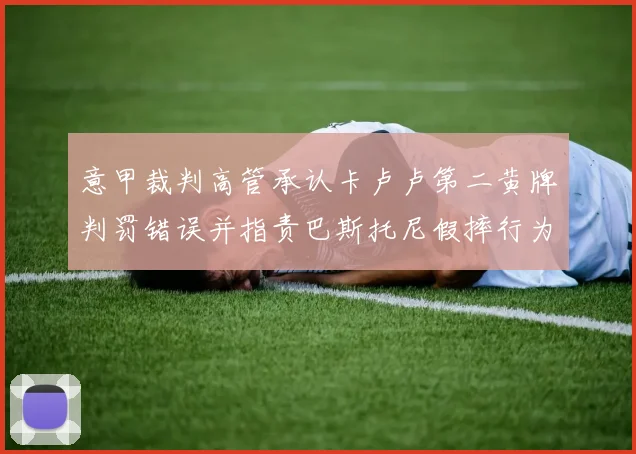 意甲裁判高管承认卡卢卢第二黄牌判罚错误并指责巴斯托尼假摔行为